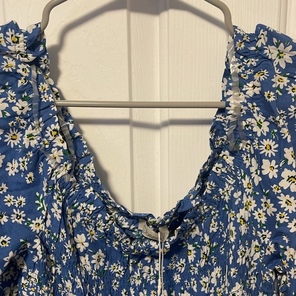 Chenault Blue Ditsy Floral Blouse - Picture 4 of 7